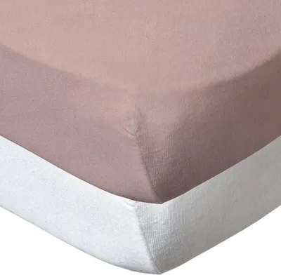 Produktbild von Spannbettlaken im 2er Set, Weiß/Rosa, 70x140 cm