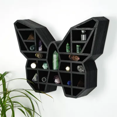 Produktbild von Skye Decor, Cry007-S, Wandregal, Schwarz, 100 % MASSIVES HOLZ, 27 x 6 x 40 cm