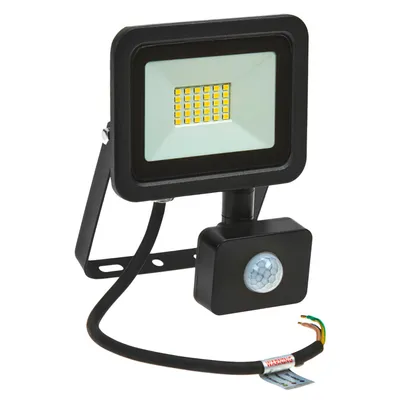 Produktbild von Spectrum LED Fluter Noctis Lux Schwarz IP44 20W 1700lm Warmweiß 3000K mit Bewegungsmelder