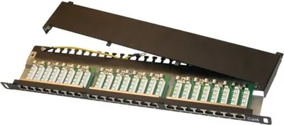 Obrázek produktu pro XtendLan Patch panel 19", 0.5U, 24 portů, Cat6, stíněný, černý