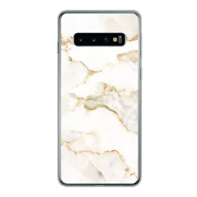 Produktbild von MuchoWow® Handyhülle Schutzhülle Hülle für Samsung Galaxy S10 Marmor - Limette - Gold - Luxus - Marmoroptik - Weiß Silikon Softcase Handy Hülle - Handytasche