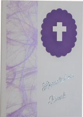 Produktbild von 10 x Dankeskarten Kommunion Konfirmation DK018 in verschiedenen Farben (flieder)