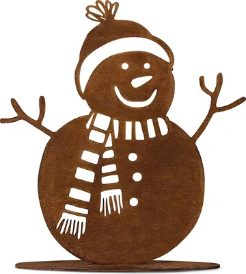 Produktbild von Rostikal Winterdeko Schneemann Figur 20 cm Rost Gartendeko Weihnachten
