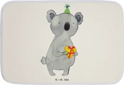Produktbild von Mr. & Mrs. Panda fußmatte bad Koala Geschenk - Weiß - Badezimmerteppich, duschmatte, Badvorleger, Geburtstag, Duschvorleger, Badteppich, Party, Badematte