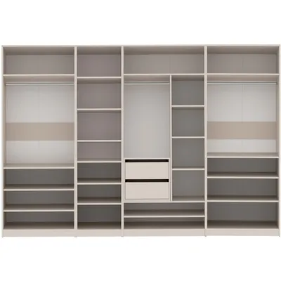 Produktbild von Marmex Möbel TRES Q Kleiderschrank ohne Türen 300x206x51, Graubeige Cashmere