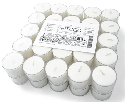 Obrázek produktu pro Svíčky s plastovým víčkem – bílé, 50 kusů