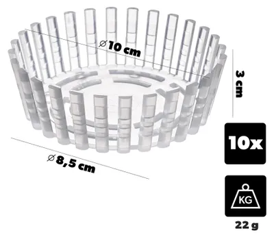 Obrázok produktu pre Siebové sitko do zaváračiek – plastová vložka – priemer 10 cm, vhodné na nakladané uhorky a iné nakladané potraviny, vhodné do kontaktu s potravinami, sada 10 kusov – sivá farba