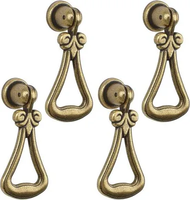 Image de Lot de 4 crochets en bronze vert pour armoires et commodes
