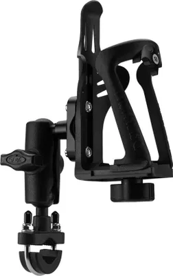 Produktbild von Famanu Flaschenhalter für Fahrrad und Motorrad - 360 Grad drehbar - verstellbares Licht