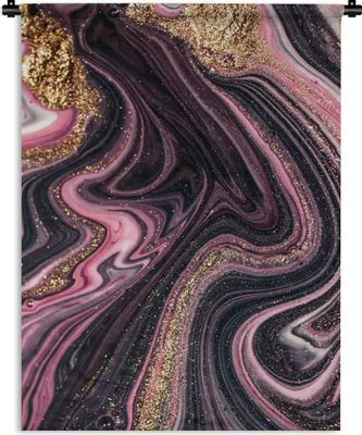 Produktbild von MuchoWow® Wandteppich Wandbehang Marmoroptik - Rosa - Lila - Gold - Luxus - Marmor 120x160 cm Tapisserie Dekoration Wandtuch - Wohnzimmer - Moderne