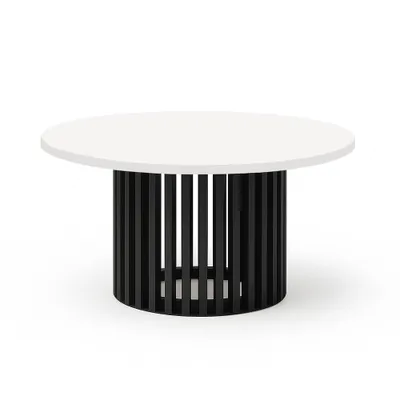Zdjęcie produktu dla Stolik kawowy DOVER, 75 cm, minimalistyczny i ponadczasowy – dąb biały/czarny