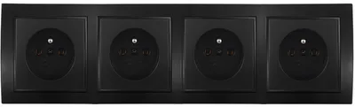 Produktbild von Adelid Quadra Schwarze Vierfachsteckdose mit Schutzkontakt