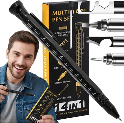 Produktbild von 14-in-1 taktischer Multitool-Stift aus Metall
