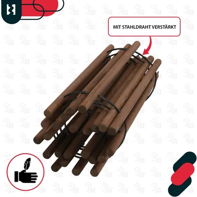 Produktbild von KOTARBAU® Beeteinfassung 230 x 80cm Rollborder Flexible Beetumrandung Beet Zaun Abgrenzung für Blumenbeete Mini Steckzaun Rasenkante Kiefernholz Braun