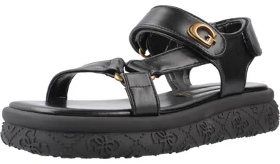 Produktbild von Guess Sandalen FLJLAN ELE03 Schwarz mit Klettverschluss und 4 cm Plateau