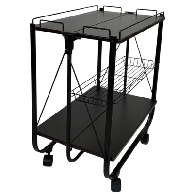 Produktbild von abc HOME | Servierwagen | drei Ablageflächen | klappbar | schwarz | 70 cm H