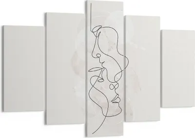 Produktbild von Bild auf Leinwand - Leinwandbild - 5 Teile - Einzeilig Mann Frau - 150x100cm - Wand Bild - Wanddeko - Wandbilder - Leinwanddruck - Bilder - Wanddekoration - Leinwand bilder - Wandbild - EA150x100-4629