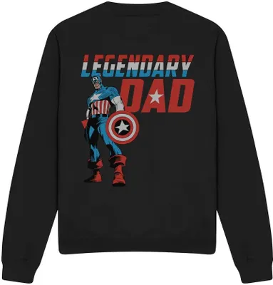 Obrázek produktu pro Captain America - "Legendary Dad" Sweatshirt für Herren/Damen Uni TV4300 (XXL) (Schwarz)