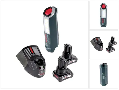 Zdjęcie produktu dla Lampa akumulatorowa Bosch Professional GLI 12V-300 + 2x akumulator GBA 12V 6,0 Ah + ładowarka GAL 1230
