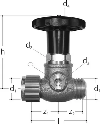 Produktbild von Sanipex Absperrventil LegioStop 16mm mit Entleerventil