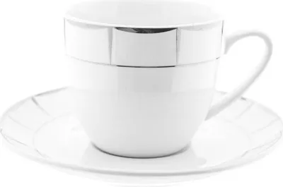 Produktbild von Weissberg Kaffeetassen-Set 12-teilig mit Karomuster - 175 ml aus Porzellan
