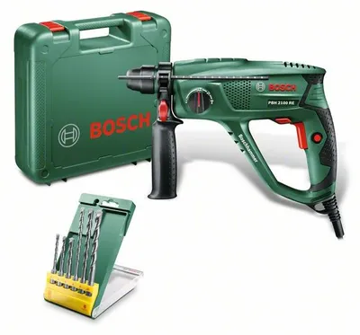 Immagine prodotto di Martello rotante Bosch PBH 2100 RE + SET di 6 punte, 550 W, 230 V, verde 06033A9303