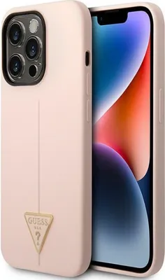 Obrázek produktu pro Guess Silicone Triangle Logo - pouzdro pro iPhone 14 Pro Max (růžové)