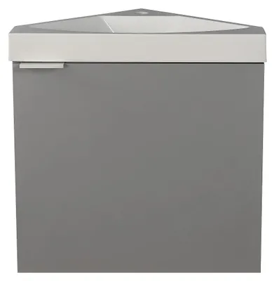 Produktbild von Hänge-Eckschrank unter Waschbecken grau matt - 56 cm - MANODO
