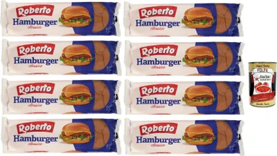 Produktbild von Roberto Hamburger Brot, Jede Packung enthält 6 Hamburger Buns, 8x 300g + Italian Gourmet polpa 400g