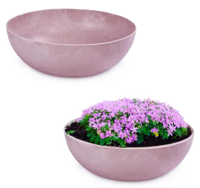 Image de Jardinière pour l'extérieur Jardinière décorative ronde vieux rose marbré 25 cm