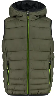 Immagine prodotto di CMP Gilet unisex per bambini, in nylon con cappuccio fisso, colore verde oliva, taglia 10
