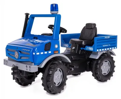 Zdjęcie produktu dla RollyToys Polizei Unimog Tretfahrzeug für Kinder ab 3 Jahren, mit Blinklicht