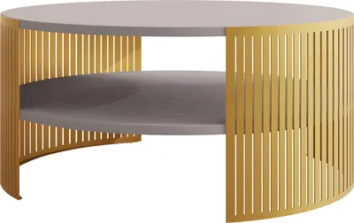 Produktbild von MIRJAN24 Couchtisch Fikoli Gold, Wohnzimmer Kaffeetisch, Beine und Seiten aus Stahl (Farbe: Gold / Cashmere)