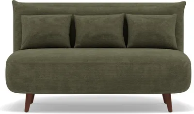 Image de Best Mobilier Lumi - Banquette convertible clic-clac 2 places en velours côtelé , Vert