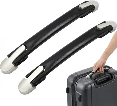 Produktbild von 2 Stück Koffergriff Ersatz Universal - Ersatzteil Griff für Koffer und Reisekoffer - Stabiler Gepäckgriff Handgriff mit Schrauben für Koffer Reparatur Zubehör - Schwarz