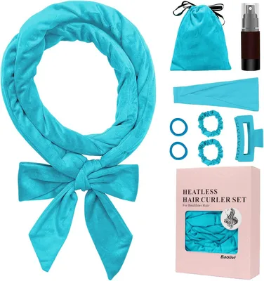 Obrázok produktu pre Heatless Curlers 180 cm, Velúrová Antisklzná Kulma, Pre Prírodné Vlny, Pre Nočné Použitie