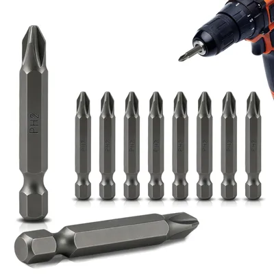 Produktbild von Set mit 20 PH2-Bits, 50 mm lange Kreuzschlitzbits mit 1/4"-Sechskantanschluss