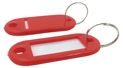 Produktbild von 100x Schlüsselanhänger mit Schlüsselring und Einleger ROT