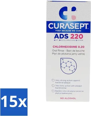 Obrázok produktu pre Curasept ústna voda 0,20% CHX 200 ml - hodnotné balenie - 15 kusov