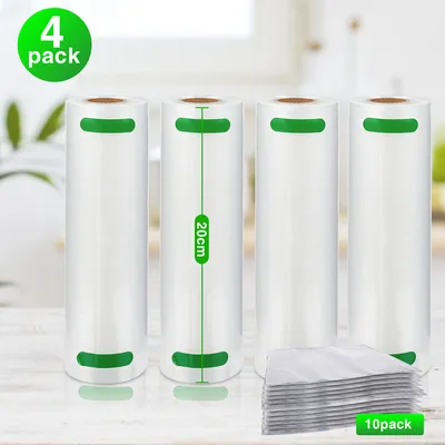 Produktbild von Jopassy 2x-8x Vakuumrollen Vakuumbeutel 20 x 600 cm Vakuumfolie Vakuumierfolie Vakuumier + Beutel- 4x Vakuumrollen