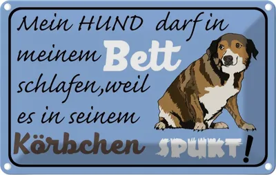 Produktbild von vianmo Blechschild 20x30 cm mein Hund darf im Bett schlafen Tier Haustier