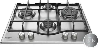 Obrázok produktu pre Plynová varná doska, HOTPOINT, 4 horáky, 60 x 51 cm, PNN 641 IX, nerezová oceľ