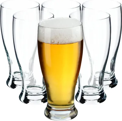 Image de Chopes/verres à bière - lot de 6 pièces - 565 ml - verre - marron