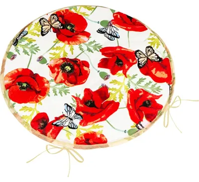 Produktbild von Sitzkissen BERTA rund glatt - Durchmesser 40 cm - Rot,Weiß,Grün