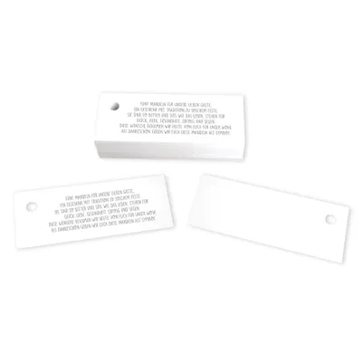 Produktbild von 50 Kärtchen Anhänger 7,5 x 3 cm mit Mandelspruch für Gastgeschenke Hochzeit Hochzeitsmandeln