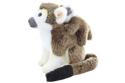 Produktbild von Uni Toys Totenkopfäffchen mit Baby Affe Kuscheltier Plüschtier Stofftier