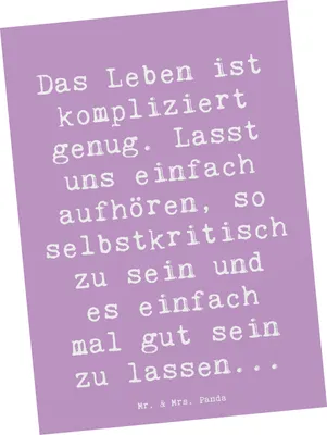 Produktbild von Mr. & Mrs. Panda Postkarte Spruch Selbstzweifel Abschalten - Lavendeltraum - Geschenk, Ansichtskarten, Postkarten, Ansichtskarte, persönliches Wachstum, Motivation, Leben