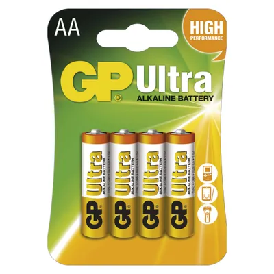 Image de Piles mignon GP ULTRA ALKALINE, 4 pièces
