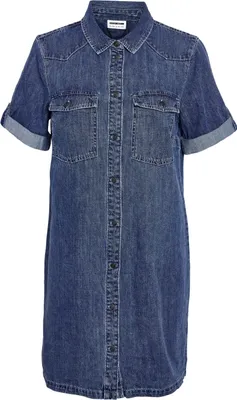 Produktbild von NOISY MAY Kurzes Jeanskleid Oversize Denim Hemd Design Basic Shirtkleid Größe: S