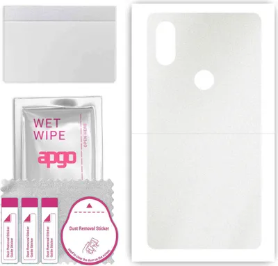 Produktbild von apgo Rückseite Schutzfolie, Skin, kompatibel mit Xiaomi Mi Mix 2S, Hinten Displayschutzfolie aus Vinylfolie, kratzfest, einfache Montage - Matt Transparent